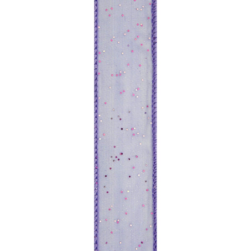 Offray Wired Edge Cosmic Glitz Craft Ribbon, 1 1/2-Inch x 9-Feet, Grape - Image 3